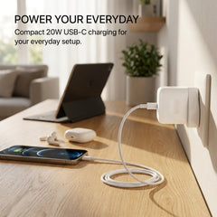 20W USB-C Power Adapter with 3-Pin Plug – Fast Charging Type-C PD Wall Charger